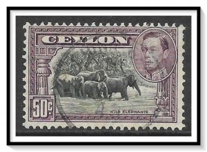 Ceylon #286e Wild Elephants Used