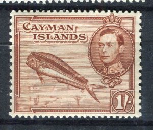 CAYMAN ISLANDS; 1938 early GVI issue fine Mint hinged 1s. value