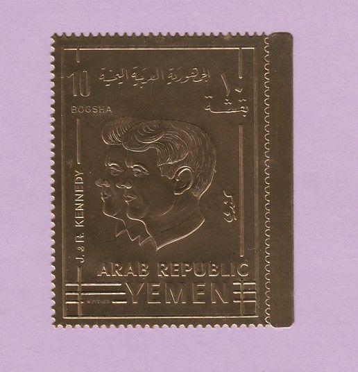 Yemen Arab Rep., Mi cat. 860 A. John & Robert Kennedy, Gold Foil issue. ^