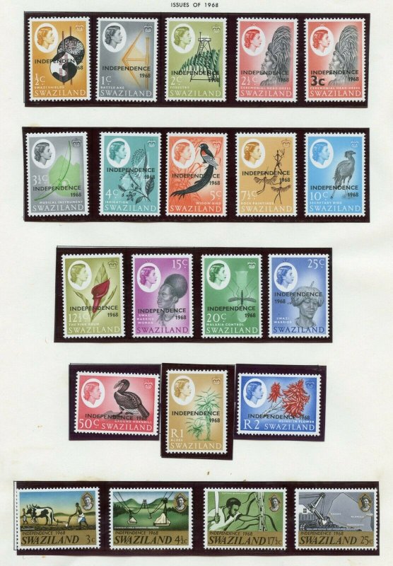 SWAZILAND SELECTION OF MINT NEVER HINGED STAMPS DELIVERD OFF THE ALBUM PAGES