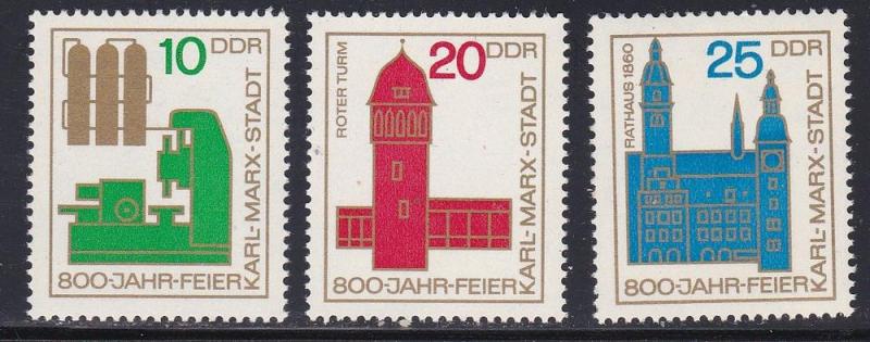 German Dem Rep # 775-777, Karl Marx City Anniv., NH 1/2 Cat