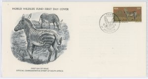 South Africa 468 1976 Mountain Zebra. Animals. Fauna. U/A World Wildlife Fund FDC.