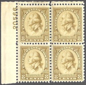 713 Mint,OG,LH...  Plate Block of 4... SCV $47.50