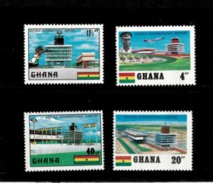 Ghana 1970 - Kotoka International Airport - Set of 4 Stamps - Scott #382-5 - MNH