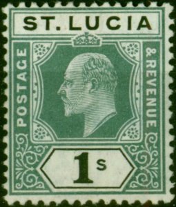 St Lucia 1905 1s Green & Black SG74 Fine MM