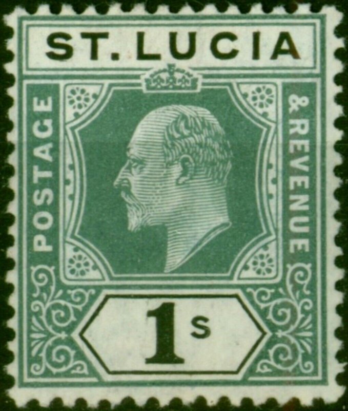 St Lucia 1905 1s Green & Black SG74 Fine MM