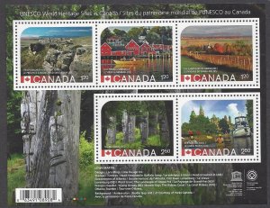 Canada #2739 MNH ss, UNESCO world heritage sites in Canada, issued 2014