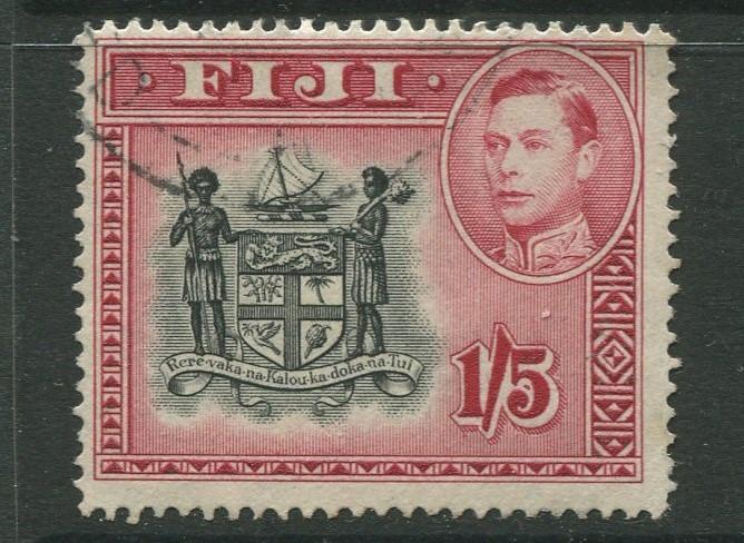 Fiji - Scott 128 - KGVI - Definitive - 1938 - Used - Single 1/5p Stamp