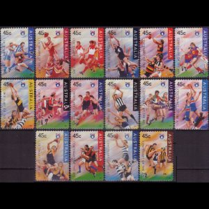 AUSTRALIA 1996 - Scott# 1492-507 Football League Set of 16 Used