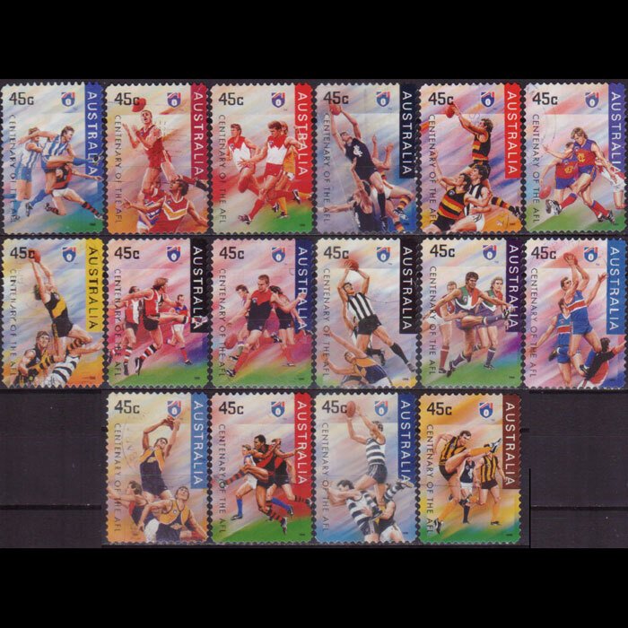 AUSTRALIA 1996 - Scott# 1492-507 Football League Set of 16 Used