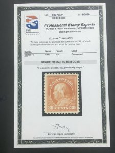 MOMEN: US STAMPS #516 MINT OG VVVLH APP NH PSE GRADED CERT XF-SUP 95 LOT #70513