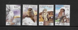 BIRDS - BELARUS #626-9 OWLS MNH