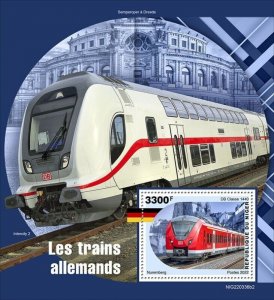 Niger - 2022 German Trains on Stamps - Stamp Souvenir Sheet - NIG220336b2