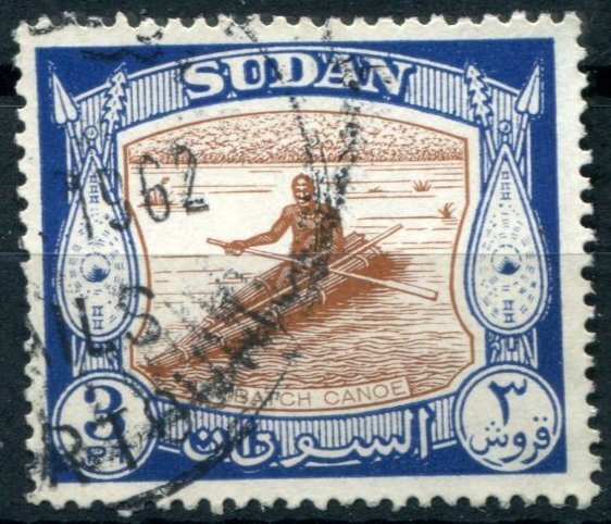 Sudan Sc#106 Used, 3p vio bl & brn, Views of Sudan (1951)