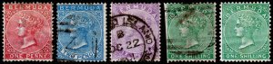 Bermuda Scott 1-2, 5-6, 9 (1865-94) Used/Mint H OG G to VF, CV $148.75 C