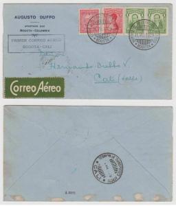 COLOMBIA 1929 FF COVER BOGOTA-CALI WITH SPECIAL CACHET Muller 59 F,VF 