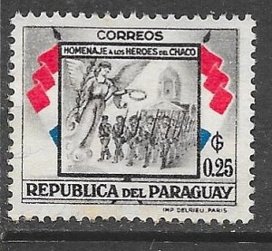 Paraguay 512: 25c Soldiers and Cathedral, unused, NG, F-VF