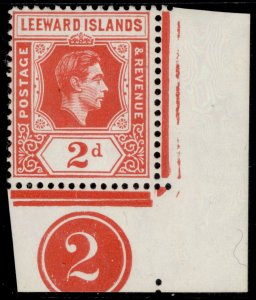 LEEWARD ISLANDS GVI SG104, 2d scarlet, LH MINT. CONTROL