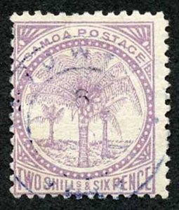 SAMOA SG26 1886 Palm trees 2s6d reddish lilac wmk 4a perf 12.5 Central CDS