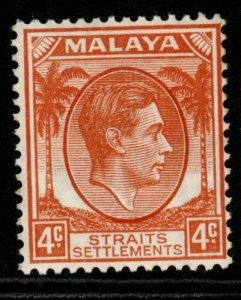 MALAYA STRAITS SETTLEMENTS SG280 1938 4c ORANGE MTD MINT 