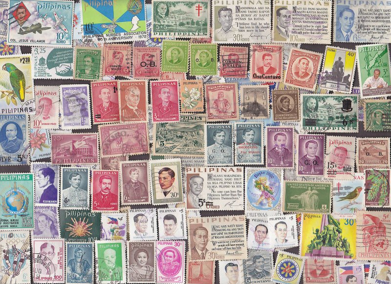 100 All Different  PHILIPPINES STAMPS