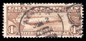 MOMEN: US STAMPS #C14 GRAF ZEPPELIN USED LOT #78563