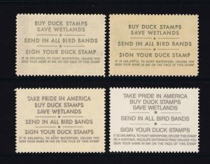 EXCELLENT SET GENUINE RW49 RW53 RW54 RW57 ALL MINT OG NH SET OF 4 DUCK STAMPS