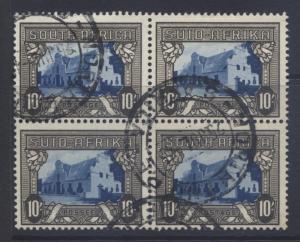 SOUTH AFRICA - Scott 67 - Groot Constantia -1939- FU - Block of 4 -10/- Stamps