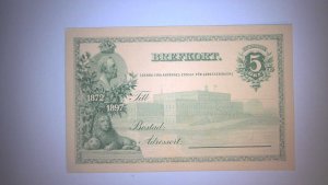 SWEDEN POSTAL CARD MINT ENTIRE