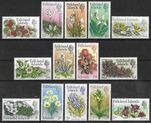 FALKLAND ISLANDS 1968 Beautiful Flowers (14v Cpt) MNH CV$80