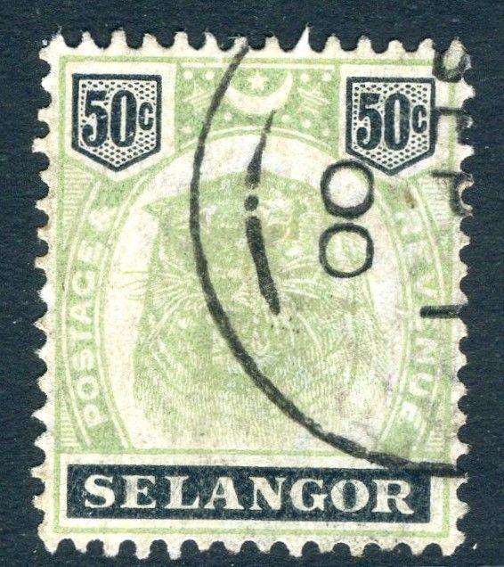 SELANGOR-1898 50c Green & Black Sg 60  V18762