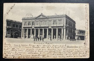 1901 Montevideo Uruguay RPPC Postcard Cover To Paris France Government House