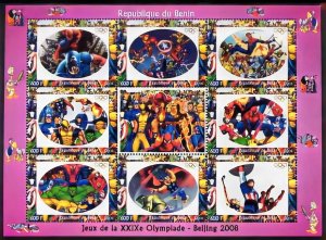 Benin 2008 DISNEY CHARACTERS Comic Book Heroes #1 Sheetlet (8+1L) MNH