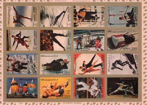 Ajman 1973 Mi#2717B/2732B OLYMPIC GAMES Sheetlet (16) IMPERFORATED MNH