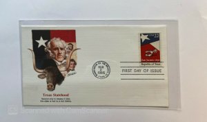 US FDC , 	TEXAS STATEHOOD , SECOND IN SIZE ONLY TO ALASKA 						CENTS	