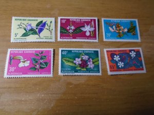 Gabon  #  284-89    MNH   Flowers