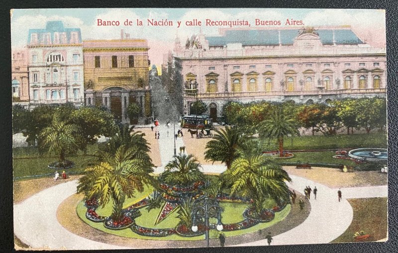 1911 Buenos Aires Argentina Picture Postcard cover to Canada National Bank