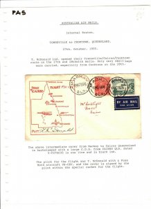 AUSTRALIA Air Mail Townsville Cooktown First Flight Pilot Signed 1935 PA5