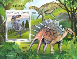 Sierra Leone - 2019 Dinosaurs on Stamp Souvenir Sheet SRL190604b