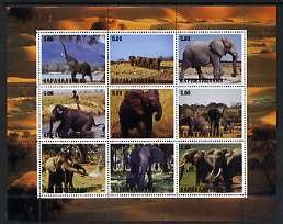 KARAKALPAKIA - 2000 - Elephants - Perf 9v Sheet - Mint Never Hinged