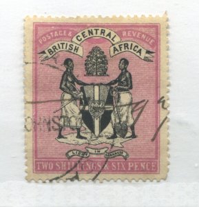 British Central Africa 1896 2/6d revenue use