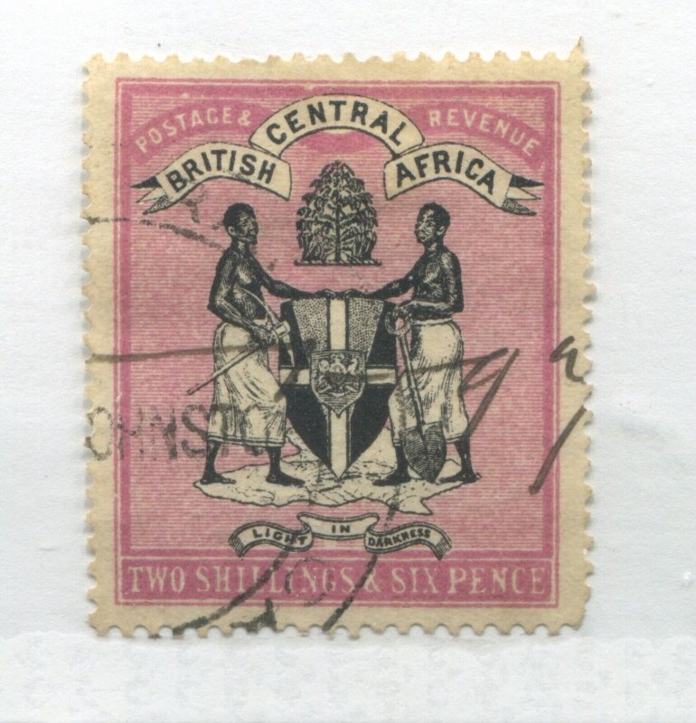 British Central Africa 1896 2/6d revenue use