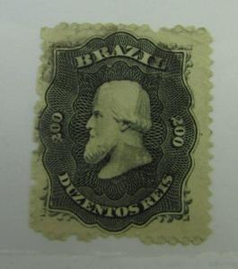 1876 Brazil  SC #59  Emperor Dom Pedro   used stamp