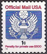 O154, Single. \Great Seal\ MNH. 1 cent