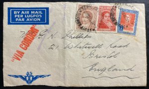 1935 Buenos Aires Argentina Airmail Front Cover To Bristol England Via Condor