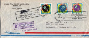 Dominican Republic, Space, Worldwide First Day Cover, Registered