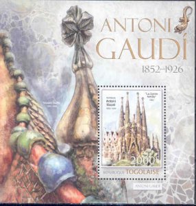 TOGO  2013 ANTONI GAUDI  SOUVENIR SHEET MINT NH