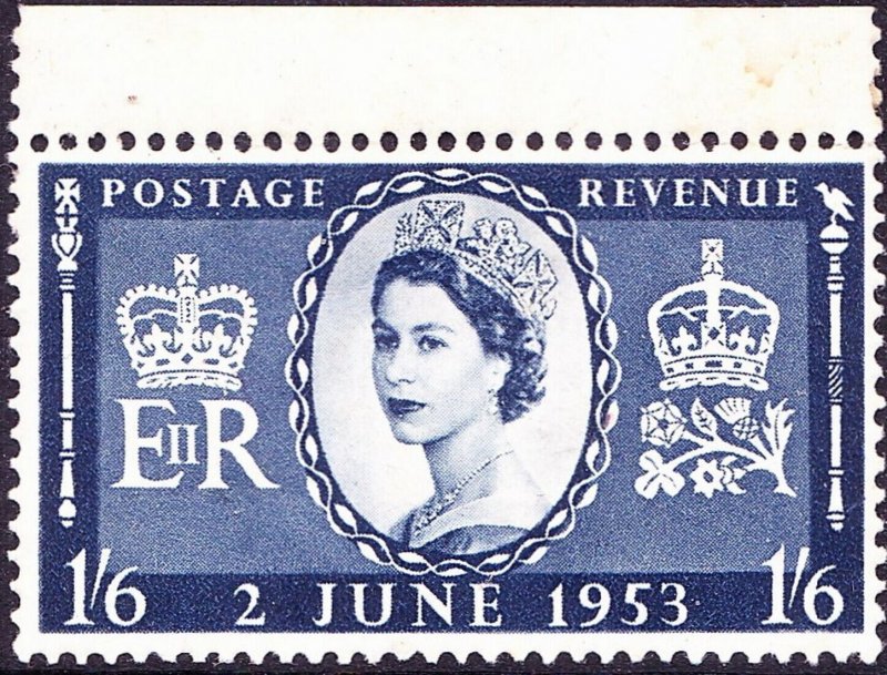 GREAT BRITAIN 1953 QEII 1/6s Indigo Coronation SG535 MH