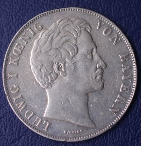 1846 Germany Wilhelm I Kingdom of Württemberg  2 Gulden  XF