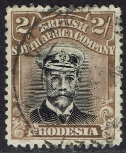 RHODESIA 1913 KGV ADMIRAL 2/- DIE III PERF 14 USED